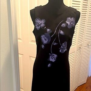 Donna Ricco Floral Black Sleeveless Dress